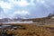 Beautiful frozen Gurudongmar Lake in North Sikkim India coverd by snow . Beautiful landscape in Eastern Himalaya, Sikkim