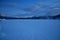 Beautiful frozen river and mountain landscape in the high north