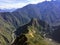 A beautiful full view of Machu Picchu from a far away distance from the perspective of Machu Picchu mountain.