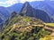 A beautiful full view of Machu Picchu from a medium distance from the perspective of Machu Picchu mountain.