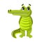 Beautiful funny cartoon crocodile. Inhabitant of tropical lowlands.