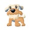 Beautiful funny cartoon dog, furry human friend, home animal.