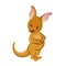 Beautiful funny cartoon kangaroo. Popular character in modern zoos.