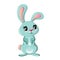 Beautiful funny little rabbit, pet. Lovely fluffy cartoon rabbit.