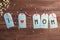 Beautiful garland for Mother\'s Day on wooden table