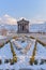 Beautiful Garni Temple In Armenia, in winter.