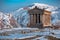 Beautiful Garni temple in Armenia, in winter