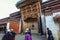 a beautiful gate at Labuleng Temple, South of Gansu, China