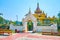 The beautiful gates of small pavilion, Mandalay, Myanmar