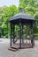 Beautiful gazebo made of forged metal. Donetsk