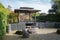 Beautiful gazebo in a modern garden in a park