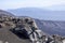 Beautiful general view Torre del Filosofo of the slopes of volcano Mount Etna on the sunny day, Sicily, Italy