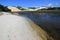 The beautiful Genipabu lagoon and sand dunes