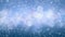 Beautiful Gentle Christmas Snow Falling on Blue Circles Background with Slow Breeze Seamless. Slow Motion Looped 3d