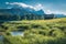 Beautiful Geroldsee in Bavaria with its mountain view