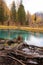 Beautiful Geyser Lake in autumn,Russia.