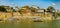 Beautiful ghat on the banks of Ganga  / Ganges  river in Varanasi, India