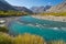 Beautiful Ghizer river in autumn season, Karakoram range, Pakistan