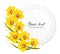 Beautiful gift card with yellow flowers.