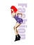 Beautiful girl on the background of the Fashion inscription. Illustration in pop-art style