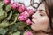 Beautiful girl with bouquet