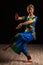 Beautiful girl dancer of Indian classical dance Bharatanatyam