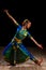 Beautiful girl dancer of Indian classical dance Bharatanatyam