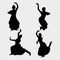 Beautiful Girl Dancing Silhouette Vector Art Bundle.