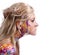 Beautiful girl with floral theme bodyart
