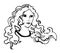 Beautiful girl with frizzy hair. Vector image.