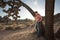 beautiful girl in Joshua Tree park environment