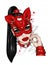 Beautiful girl in leather mask. Sex and BDSM, love. Underwear. Vector illustration for greeting card or poster, print for t-shirt.