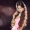 Beautiful Girl With long wavy hair Isolated on bokeh lights Back