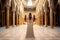 Beautiful girl in a long white dress in the interior of the building, Female tourist sightseeing at St Joseph\\\'s Cathedral