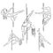 Beautiful girl , pole dance , dancer , sketch, vector on a white background. pole dancing vector sketch illustration