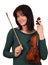 Beautiful girl with violin portrait