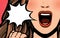 Beautiful girl or young woman screaming. Pop art retro comic style. Cartoon vector illustration