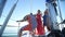 Beautiful girls dancing on a yacht - party and bachelorette party