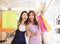 Beautiful girls shopping in the mall