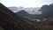 Beautiful glacier on the mountain with amazing blue sky and cloudscape. Iceland