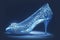 Beautiful glamourous shoe of cinderella princess