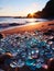 Beautiful Glass Beach, colorful pebbles, Fantasy seascape, dreamy atmosphere