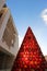 Beautiful glass christmas tree with blue sky, Valletta, Malta