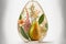 Beautiful glass pear with floral design inside