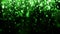 Beautiful glitter light bokeh background. Background green falling particles. Falling bright confetti magic light. Seamless loop