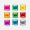 Beautiful glossy crystal square shapes for web or game design