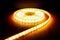 Beautiful glowing LED strip of warm light for mounting decorative lighting for homes, offices and other dark places