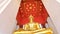Beautiful Gold buddha, temple in Ayutthaya Historical Park. Wihan Phra Mongkhon Bophit,