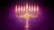 beautiful gold hanukkah menora flaming , conceptual object 3D illustration