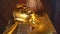 Beautiful Gold Image Buddha Posture Sleep Of Thailand